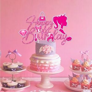 Pink Birthday Cake Topper